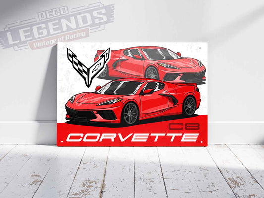 Plaque déco Corvette C8