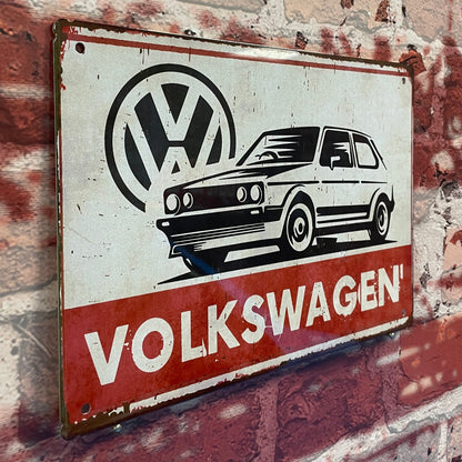 Plaque métal volkswagen golf 1