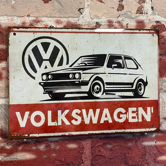 Plaque métal volkswagen golf 1