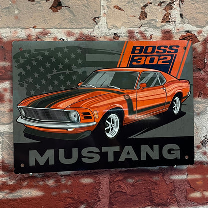 Plaque métal Ford mustang boss 302