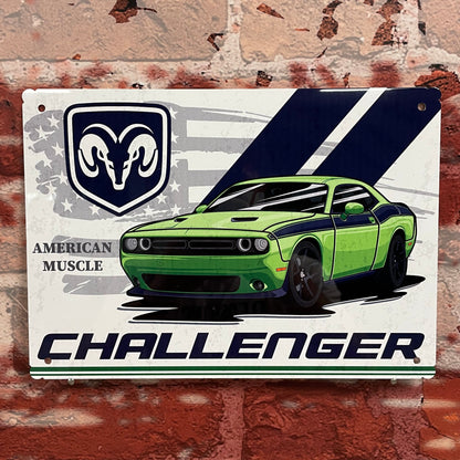 Plaque métal dodge challenger