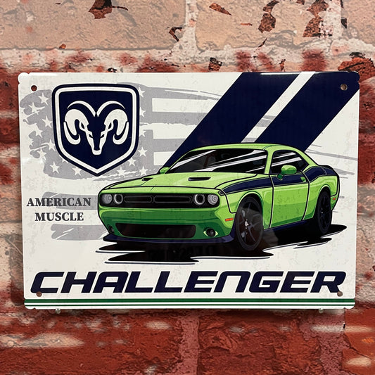 Plaque métal dodge challenger