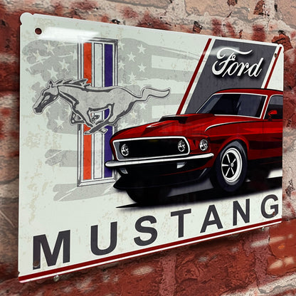 Plaque métal Ford mustang