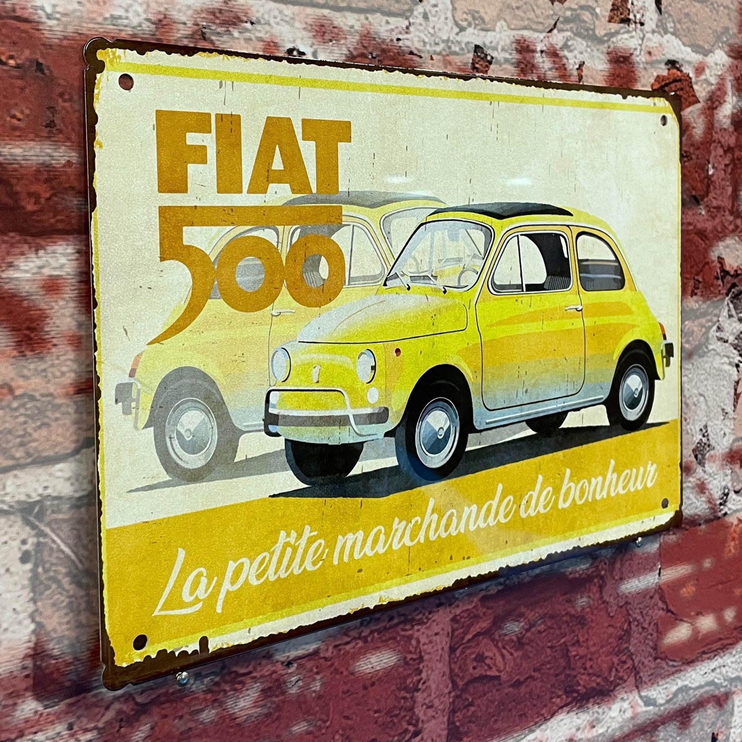 Plaque métal fiat 500