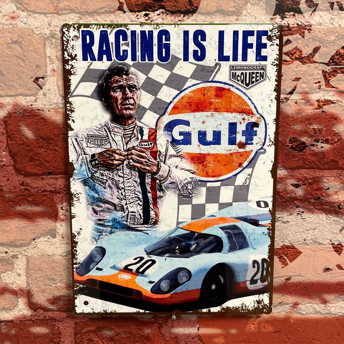 Plaque métal gulf steve mcqueen