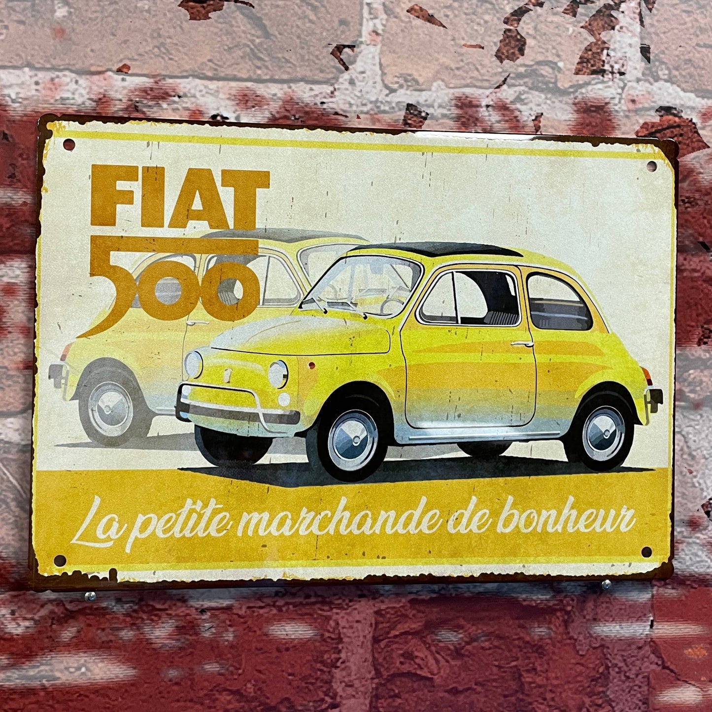 Plaque métal fiat 500