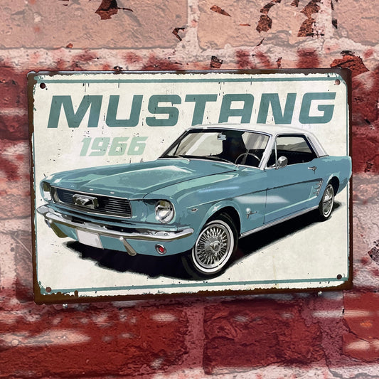 Plaque métal Ford mustang 1966