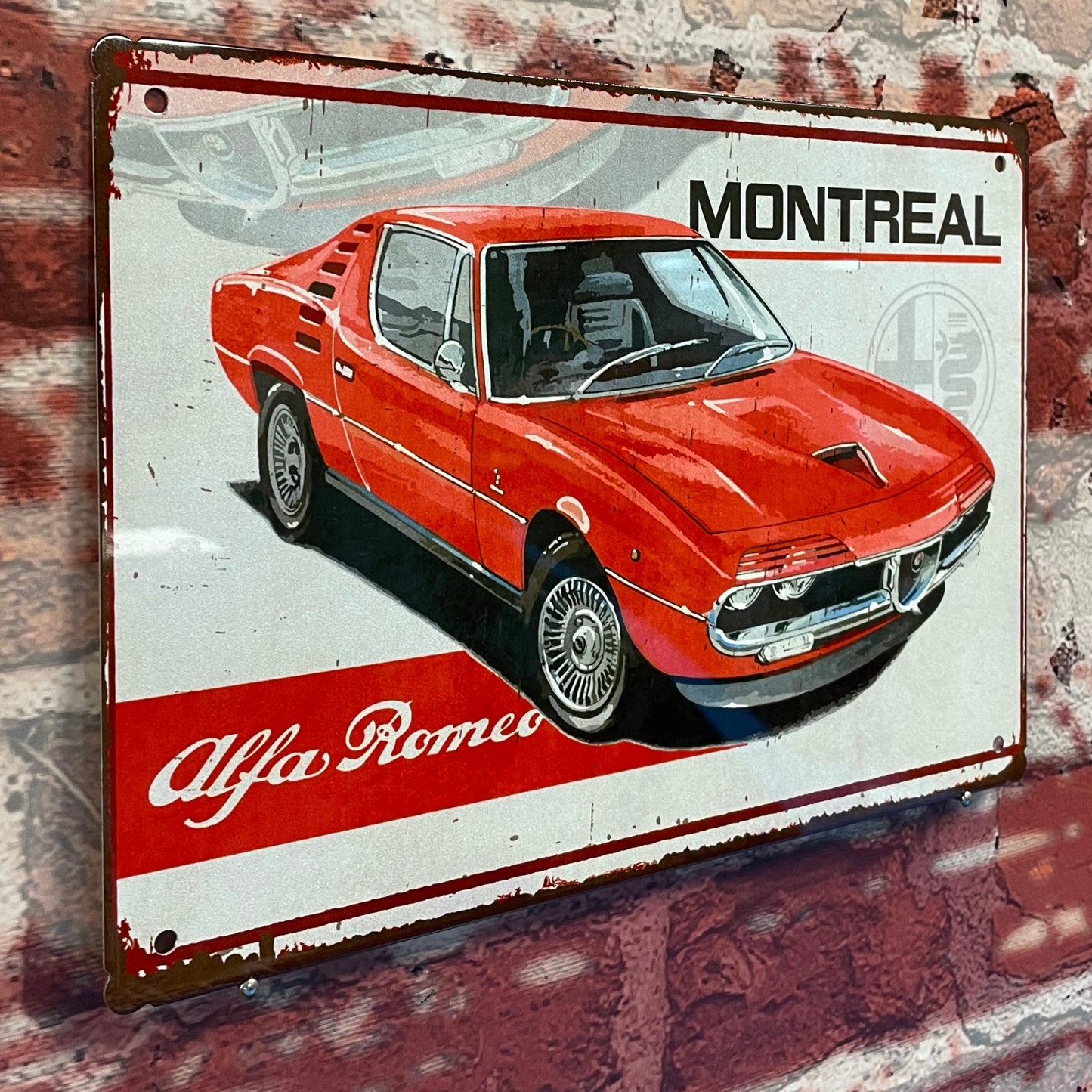 Plaque métal alfa romeo montreal