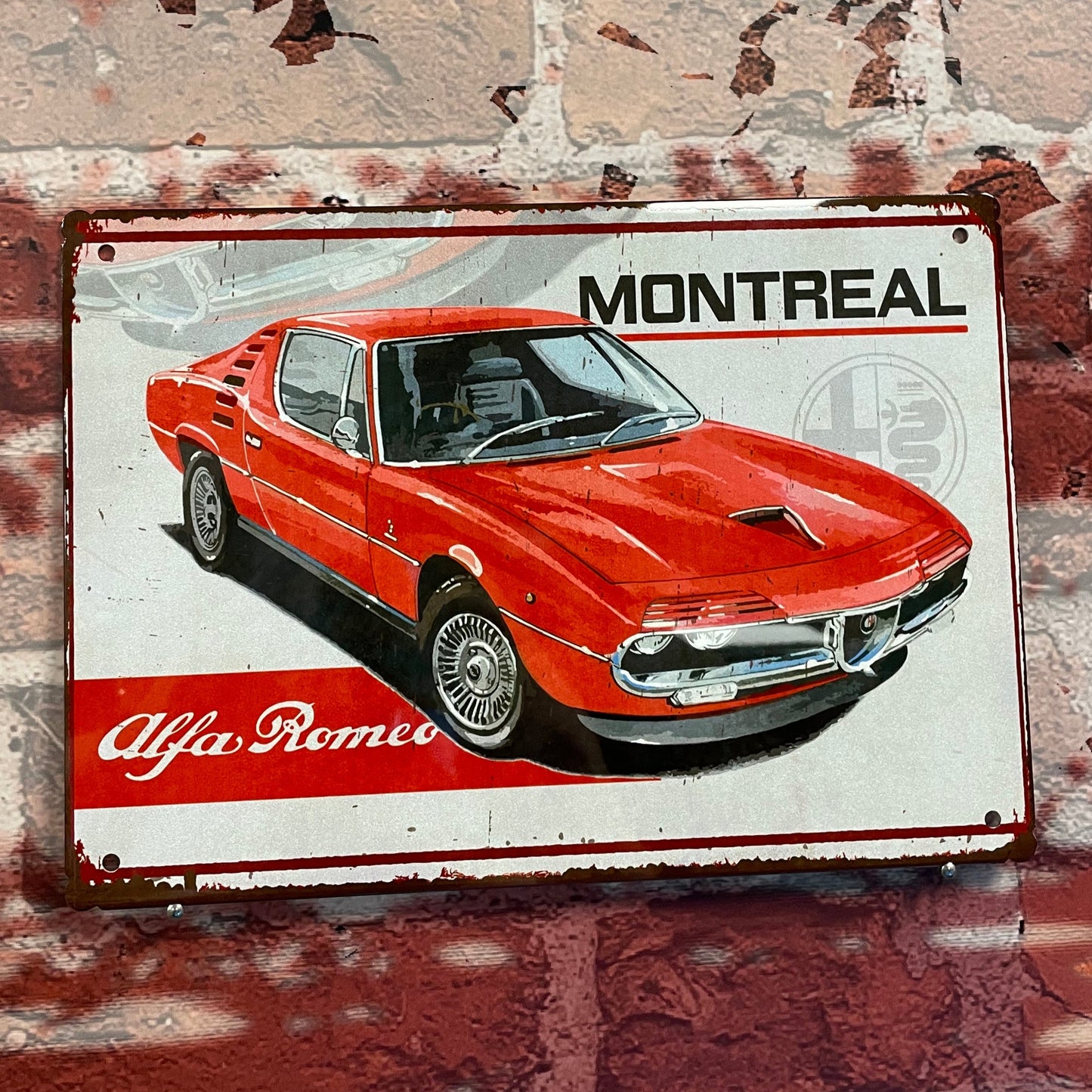 Plaque métal alfa romeo montreal