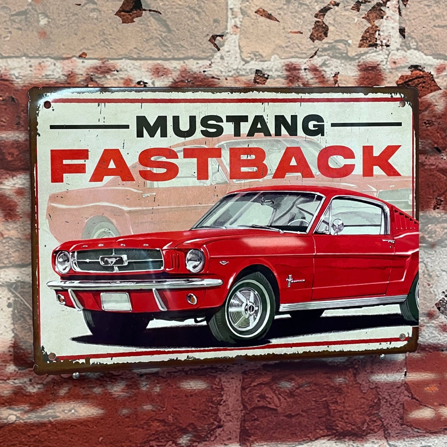 Plaque métal Ford mustang fastback 1965