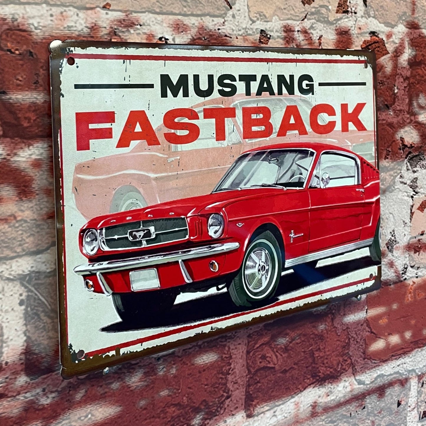 Plaque métal Ford mustang fastback 1965