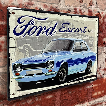 Plaque métal ford escort