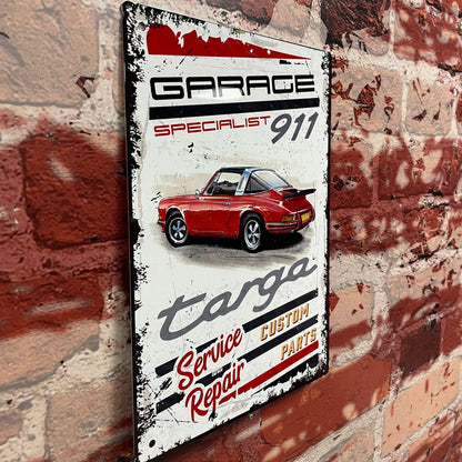 Plaque métal porsche 911 targa