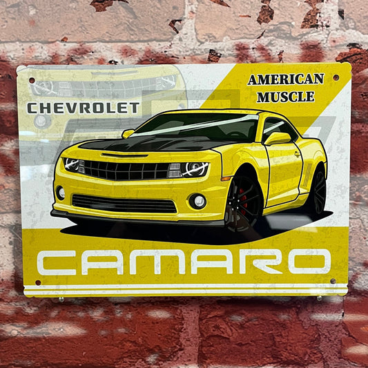 Plaque métal Chevrolet camaro