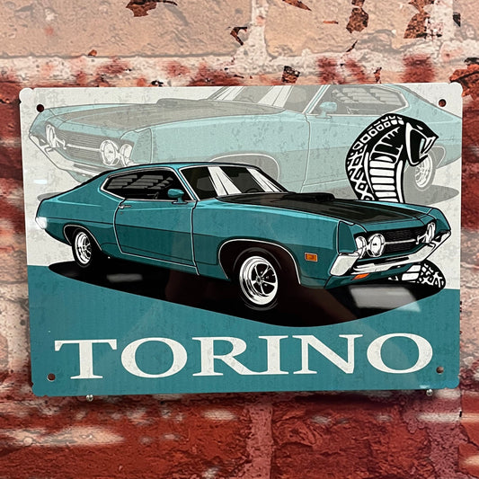 Plaque métal Ford torino cobra