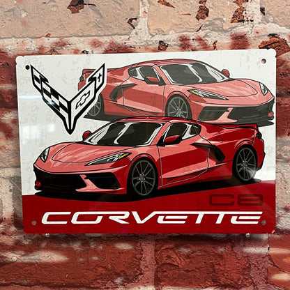 Plaque métal corvette C8