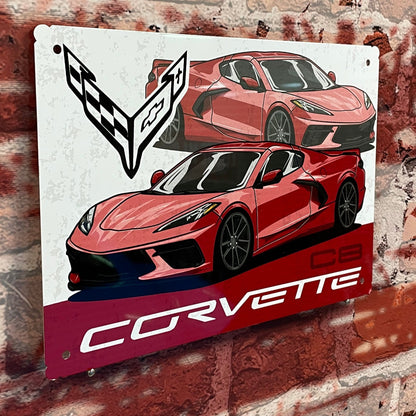 Plaque métal corvette C8