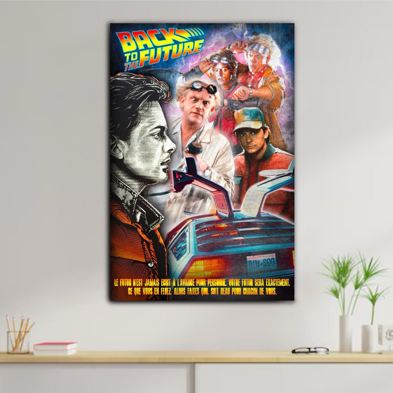 Décoration tableau pop art retour vers le futur
