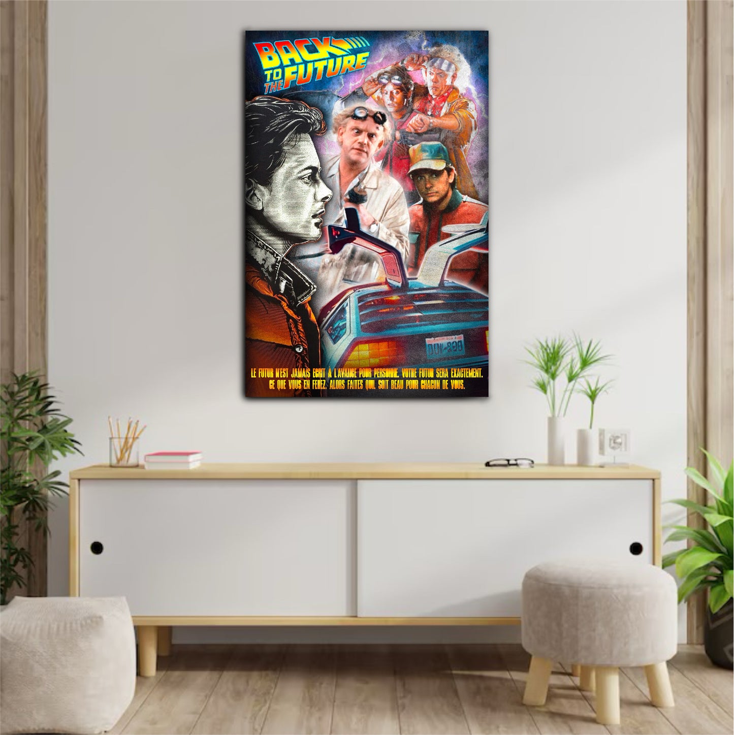 Décoration tableau pop art retour vers le futur