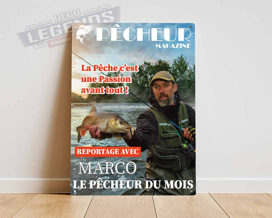 Couverture de magazine pêcheur personnalisée