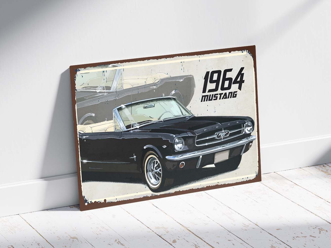 Plaque déco mustang 1964