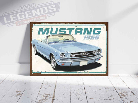 Plaque déco mustang cabriolet 1966