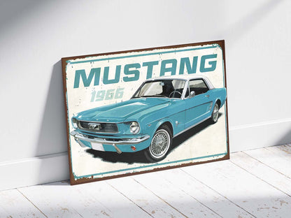 Plaque déco mustang 1966