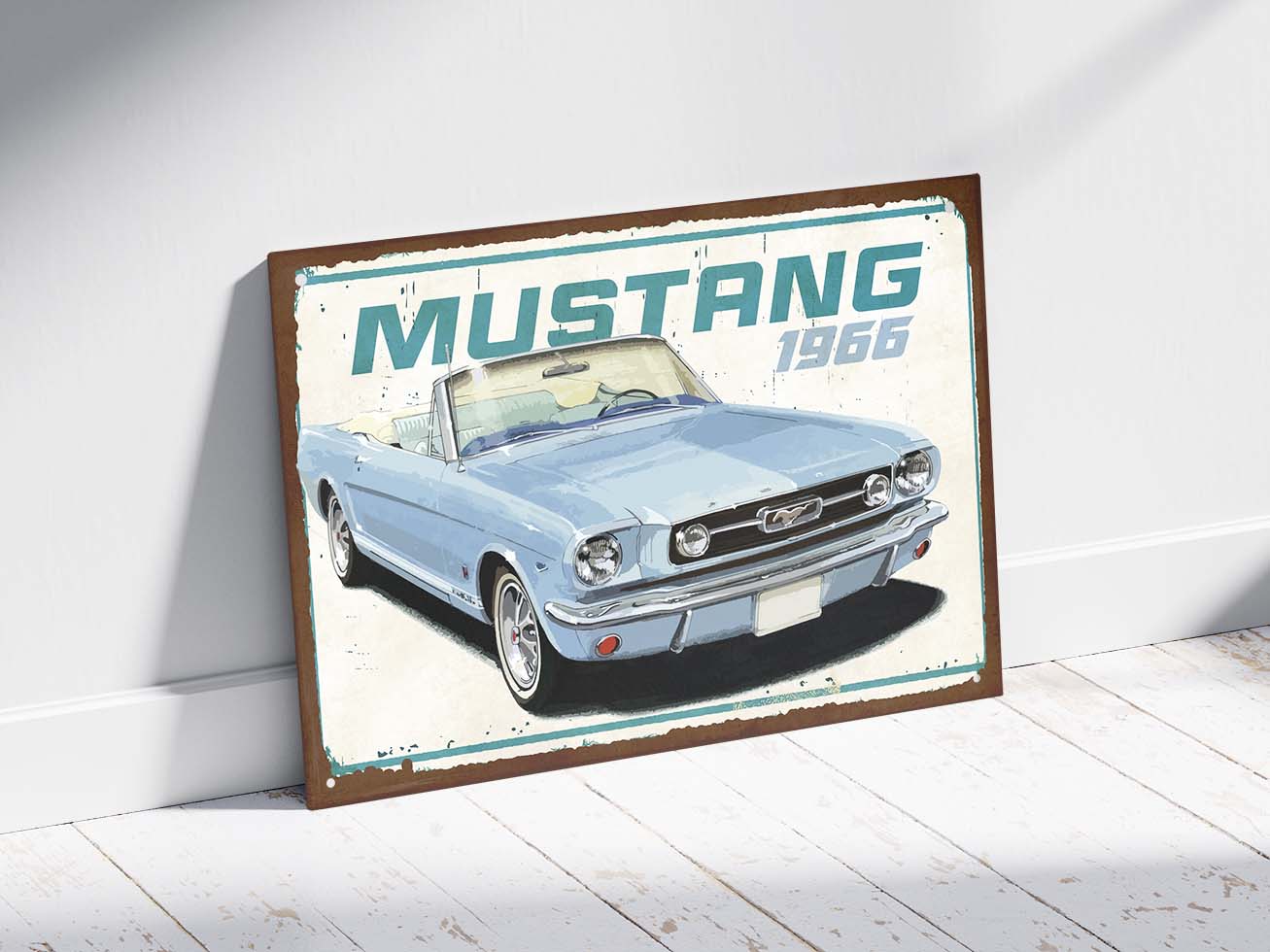 Plaque déco mustang cabriolet 1966