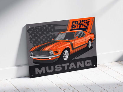 Plaque déco mustang boss 302