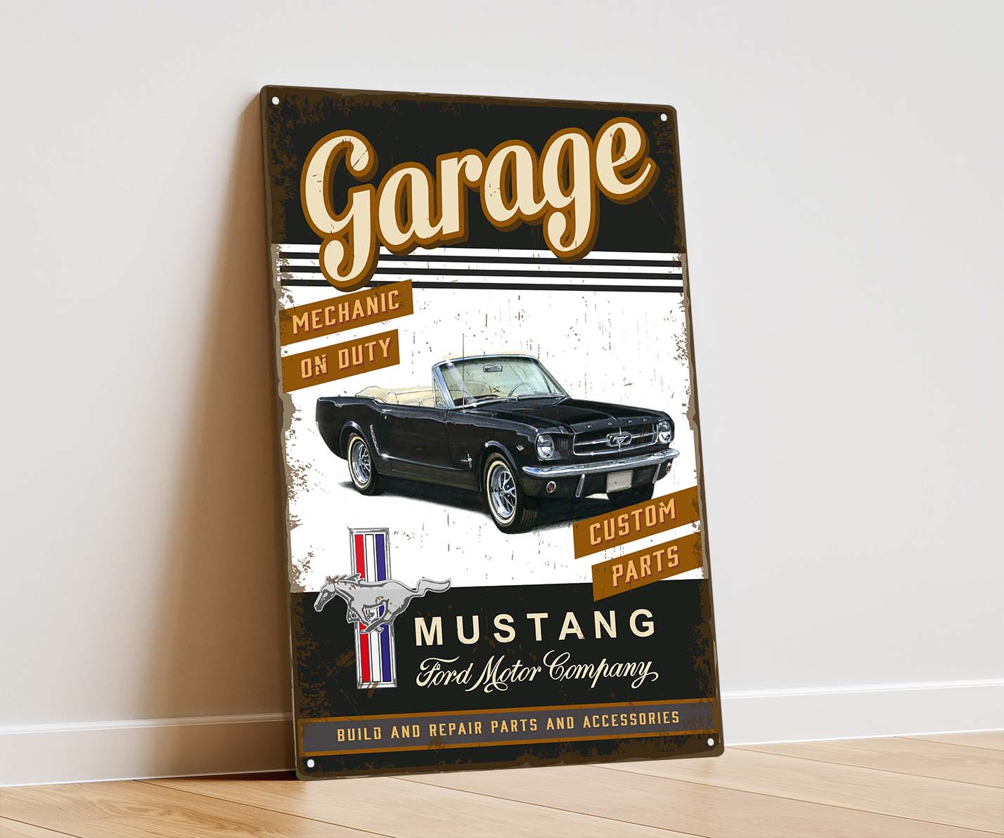 Plaque déco ford mustang cabriolet