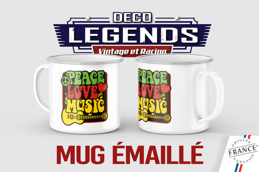 Mug émaillé Peace and Love