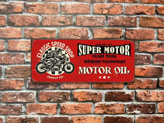Plaque tôle Classic Speed Shop Motor Oil