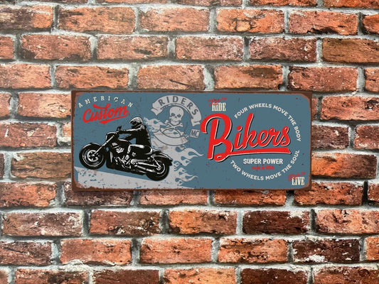 Plaque tôle Bikers custom usa