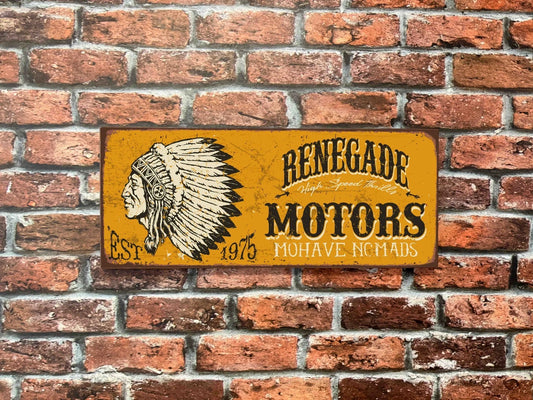 Plaque tôle Renegade indien motors