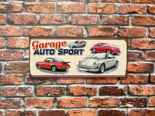 Plaque tôle Garage auto sport flat 6