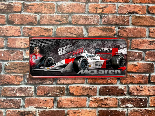 Plaque tôle Ayrton Senna F1