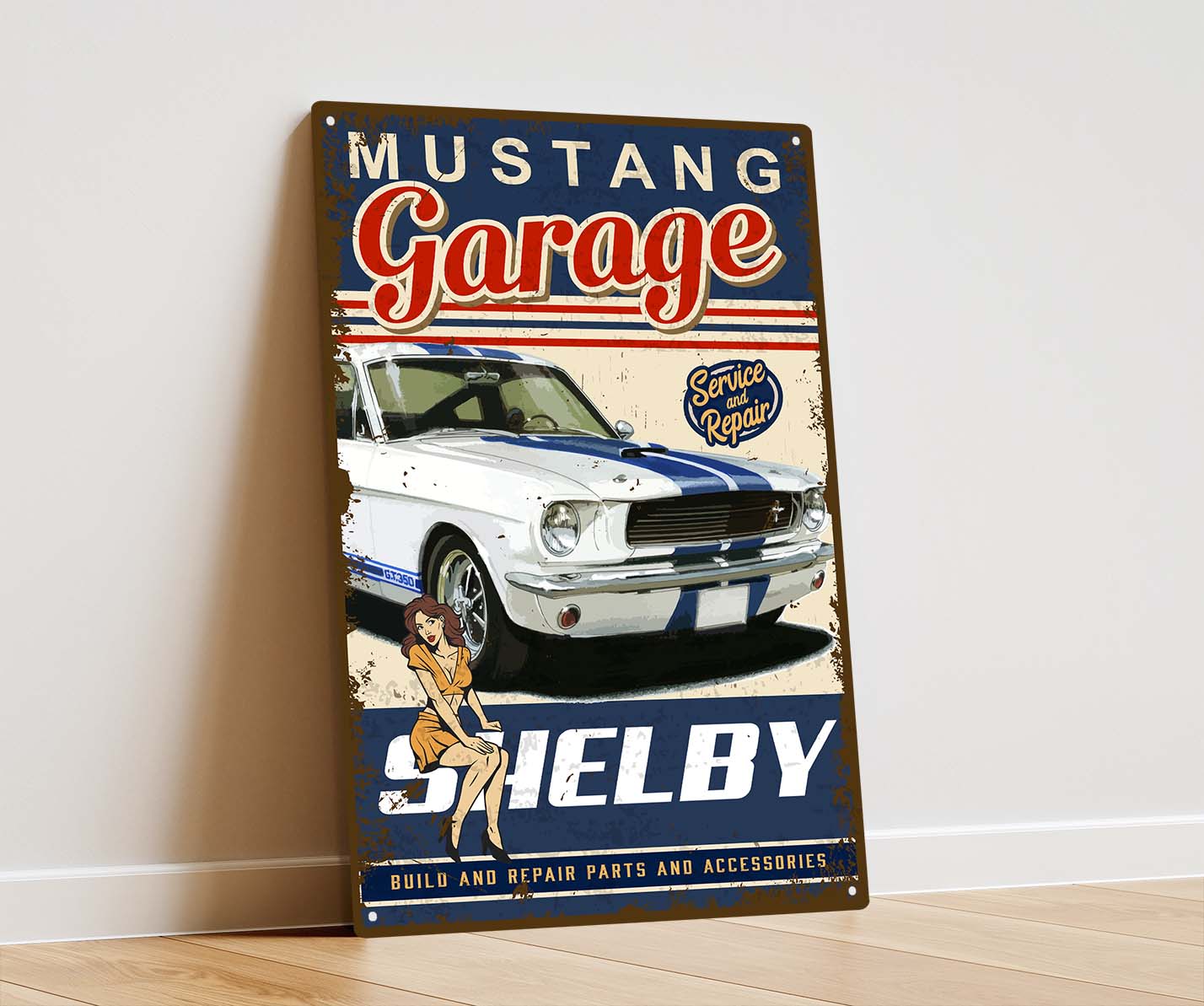 Plaque déco ford mustang shelby