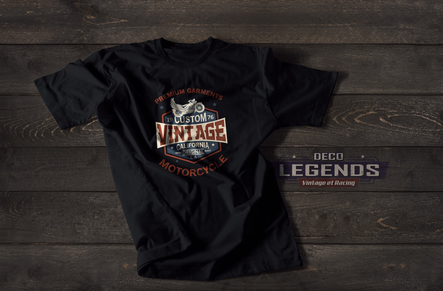 T-shirt moto custom vintage