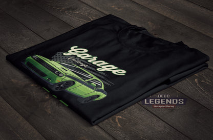 T-shirt voiture américaine dodge challenger muscle car garage